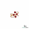 Heart Shaped Ruby Ring with Diamond Accent Band – Elegant Gemstone Jewelry