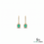 Emerald Cut Green Emerald Drop Earrings With Diamond Halo –Green Gemstone Jewelry
