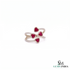 Heart Shaped Ruby Ring with Diamond Accent Band – Elegant Gemstone Jewelry