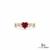 Ruby Heart Cocktail Ring with Diamond – Luxury Romantic Jewelry Gift for Her