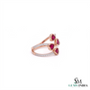 Heart Shaped Ruby Ring with Diamond Accent Band – Elegant Gemstone Jewelry