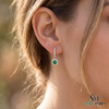 Elegant Cushion Cut Emerald Drop Earrings With Diamond Halo – Statement Jewelry For Her