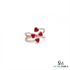 Heart Shaped Ruby Ring with Diamond Accent Band – Elegant Gemstone Jewelry
