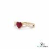 Ruby Heart Cocktail Ring with Diamond – Luxury Romantic Jewelry Gift for Her