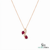 Pear Cut Ruby Pendant With Diamond - July Birthstone Jewelry