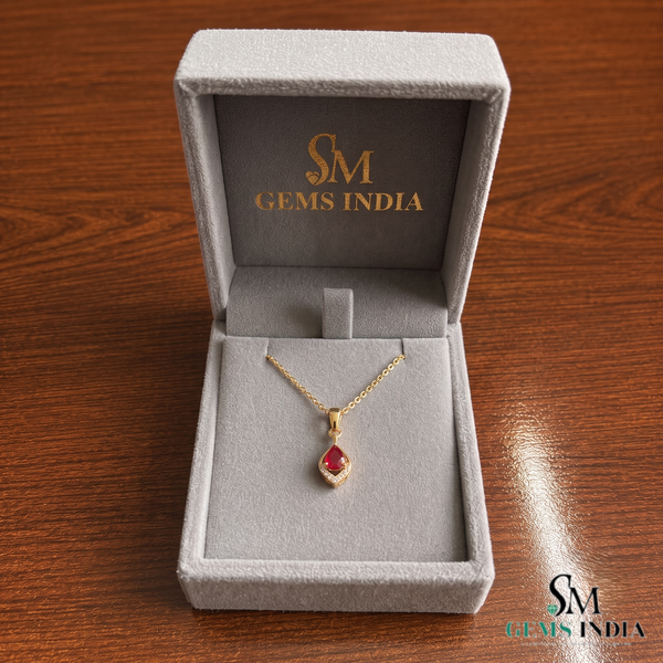 Pear Shape Ruby & Diamond Pendant – Fine Jewelry Gift For Her