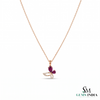 Elegant Pear Ruby Double Drop Pendant With Diamond Accents – Fine Jewelry Gift For Her