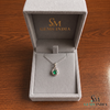 Round Emerald & Diamond Pendant With Elegant Curved Design - Fine Jewelry Gift For Her