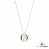 Luxury RoundEmerald & Diamond Pendant - Green Gemstone Jewelry