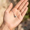 Round Emerald & Diamond Pendant With Elegant Curved Design - Fine Jewelry Gift For Her