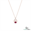 Oval Ruby & Diamond Pendant With Teardrop Design – Luxury Jewelry For Women