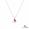 Elegant Pear Ruby Double Drop Pendant With Diamond Accents – Fine Jewelry Gift For Her