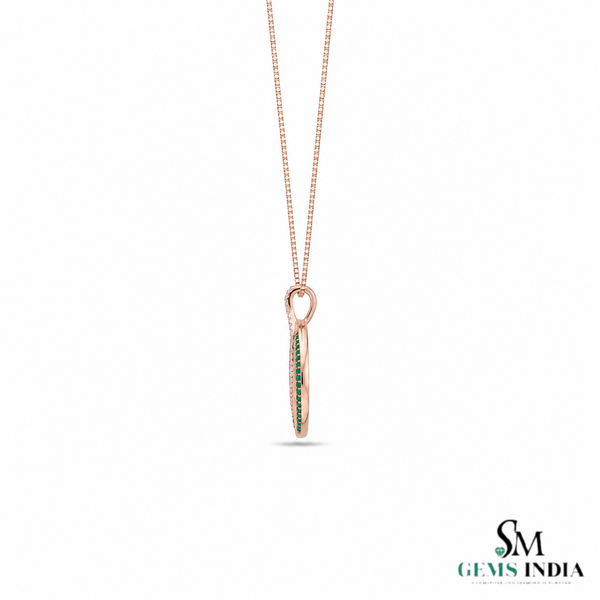 Luxury RoundEmerald & Diamond Pendant - Green Gemstone Jewelry