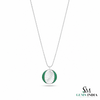 Luxury RoundEmerald & Diamond Pendant - Green Gemstone Jewelry