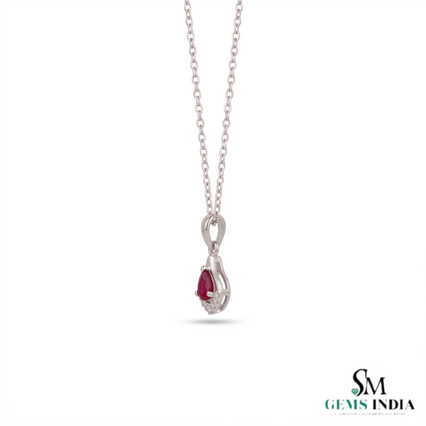 Pear Shape Ruby & Diamond Pendant – Fine Jewelry Gift For Her