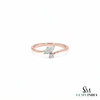 Marquise Opal Halo Ring with Diamond - Promise Ring For Her