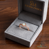 Round Opal & Diamond Wave Ring – Elegant Gemstone Jewelry for Women