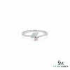 Marquise Opal Halo Ring with Diamond - Promise Ring For Her