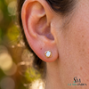 Oval Opal Stud Earrings With Geometric Openwork Design – Timeless Fine Jewelry