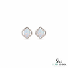 Oval Opal Stud Earrings With Geometric Openwork Design – Timeless Fine Jewelry