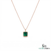 10.40 carat Modern and Elegant Natural Octagon Emerald Pendant in 14K Gold