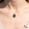 10.40 carat Modern and Elegant Natural Octagon Emerald Pendant in 14K Gold