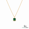 10.40 carat Modern and Elegant Natural Octagon Emerald Pendant in 14K Gold