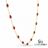 Oval Ruby Bezel Set Gold Chain Necklace - Elegant Everyday Accessory