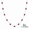 Oval Ruby Bezel Set Gold Chain Necklace - Elegant Everyday Accessory