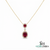 Oval Ruby & Diamond Halo Pendant - Elegant Fine Jewelry for Women