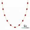 Oval Ruby Bezel Set Gold Chain Necklace - Elegant Everyday Accessory