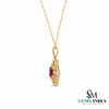 Vintage Oval Ruby & Diamond Filigree Pendant – Elegant Statement Jewelry