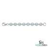 Aquamarine Oval Halo Diamond Tennis Bracelet - Fine Jewelry Gift for Women
