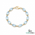 Pear Shaped Minimalist Aquamarine Link Bracelet - Anniversary Gift Bracelet for Her