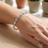 Pear Shaped Minimalist Aquamarine Link Bracelet - Anniversary Gift Bracelet for Her
