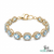 Aquamarine Oval Halo Diamond Tennis Bracelet - Fine Jewelry Gift for Women