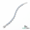 Heart-Shaped Aquamarine Link Bracelet for Women - Anniversary Gift for Her