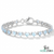 Heart-Shaped Aquamarine Link Bracelet for Women - Anniversary Gift for Her