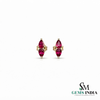 Pear Cut Ruby Stud Earrings – Double Teardrop Gemstone Earrings