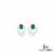 Emerald Cut Emerald Green Heart Drop Earrings with Diamond Accents