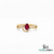 Natural Oval Ruby & Diamond Crossover Ring - Engagement Ring For Her