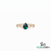 Pear Cut Emerald Green Gemstone Infinity Engagement - Green Gemstone Jewelry