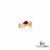 Pear Cut Ruby & Diamond Bypass Ring – Elegant Split Shank Statement Ring