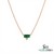 Minimalist Emerald Green Baguette Pendant Necklace for Women