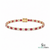 Natural Round Ruby & Diamond Tennis Bracelet - Birthday Gift for Her