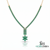 Elegant Oval Emerald Station Necklace - Gift for her