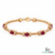 Natural Ruby & Diamond Twisted Rope Link Bracelet in 14K Gold - Anniversary Gift