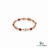 Luxury Natural Oval Ruby & Diamond Vintage Link Bracelet - Elegant Fine Jewelry