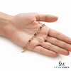 Luxury Natural Oval Ruby & Diamond Vintage Link Bracelet - Elegant Fine Jewelry