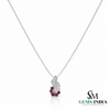 Natural Round Ruby Diamond Accent Swirl Pendant - Fine Jewelry for Women